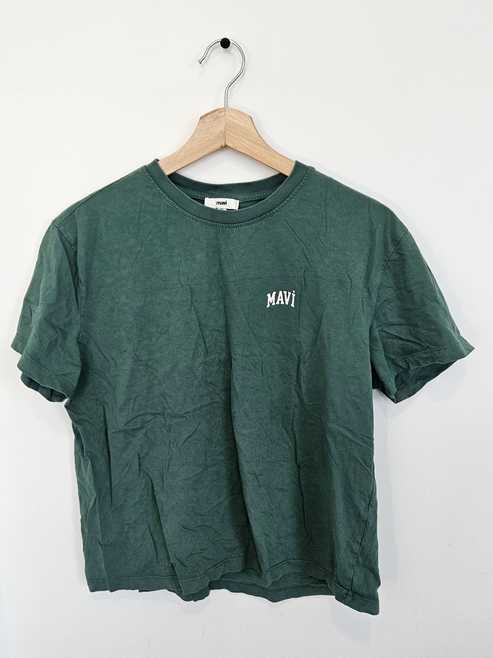 Mavi Men's Dark Green Logo Crew Neck Tee